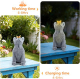 Dog Statue with Solar Butterfly, Cute French Bulldog Garden Statue Outdoor Decor for Outside Yard Lawn Patio Porch, Resin Garden Art Home Decorations Figurine, Dog Lovers Gifts for Women Mom