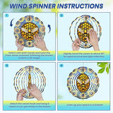 FLAGWIX Bee Wind Spinners Outdoor - 3D Stainless Steel Metal Wind Spinners 12 in - Bee Gifts Decorations for Home, House Outdoor Garden Decor for Outside, Garden Gifts for Women