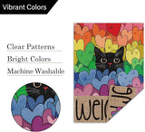 Louise Maelys Pride Month Garden Flag Rainbow Black Cat 28x40 Inch Double Sided Large Burlap Love Heart Gay Lesbian LGBTQ Yard Outdoor Sign Outside Home House Decor