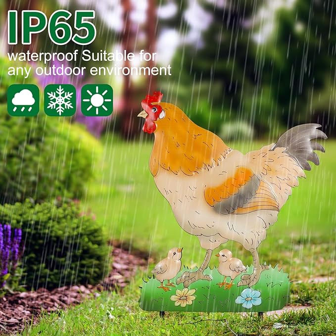 Decorative Garden Stakes with Hen Design,Ideal for Chicken Lovers for Yard Art, Outside, Patio, Outdoor Decor, Garden Decorations, Lawn Ornaments
