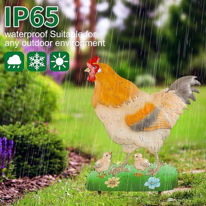 Decorative Garden Stakes with Hen Design,Ideal for Chicken Lovers for Yard Art, Outside, Patio, Outdoor Decor, Garden Decorations, Lawn Ornaments