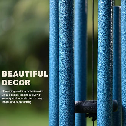 Vanquer Wind Chimes for Outside Deep Tone - 38'' Wind Chimes Outdoor Clearance, Deep Tone, Soothing, Windchimes Outdoors, Memorial, Sympathy Gift, Garden Patio Yard, Home Décor (38" Water Vein Blue)