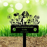 Personalized Flora Dog Memorial Garden Stake - Custom Cemetery Sign With Stake - Pet Grave Marker Plaque - Engraved Headstone for Dogs