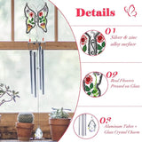 KY&BOSAM Big Butterfly Wind Chime with Crystal Sympathy Wind Spinner Memorial Wind Chime for Loss of Loved One Bereavement Sympathy Memorial Gift for Loss of Mother Father Home Garden Decor