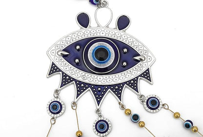 BWINKA 17.3" Gothic Evil Eye Wind Chimes - Weather-Coated Metal Witch Bells for Door Protection - Vintage Copper Finish Spooky Halloween Decor for Garden, Porch & Backpack - Spiritual Gift