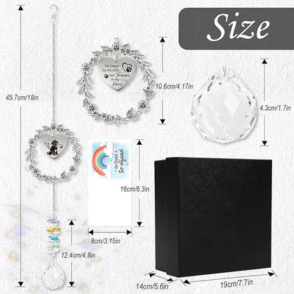 Rngmsi Dog Memorial Gifts for Loss of Dog, Pet Memorial Crystal Suncatcher Gifts, Loss of Doggie Bereavement Passing Away Sympathy Windows Hanging Remembrance Ornaments