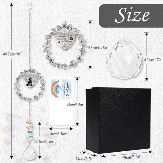 Rngmsi Dog Memorial Gifts for Loss of Dog, Pet Memorial Crystal Suncatcher Gifts, Loss of Doggie Bereavement Passing Away Sympathy Windows Hanging Remembrance Ornaments