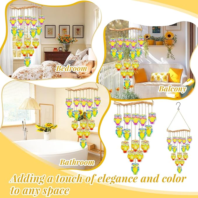 32.8" Color Glass Sea Wind Chimes for Outdoor, Handcrafted Hanging Wind Chimes for Outside, Small Unique Suncatcher Shell Windchimes for Women Gifts Garden Patio Yard Beach Party Wedding Decor