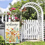 Baccessor Spring Summer Dog Garden Flag 12.5x18 Inch Double Sided Burlap,Floral Flowers Flag Farmhouse Holiday Front Yard Lawn Outdoor Outside Decoration
