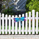 John's Studio Metal Dragonfly Wall Decor Bathroom Glass Art Iron Sculpture Outdoor Orange Hanging Decoration for Home Bedroom Garden Patio Porch or Fence - Blue
