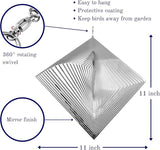 Wind Spinner Metal Garden Spinners Outdoor Garden Art for Backyard Outdoor Hanging Decor and Spinners for Yard and Garden Ornaments 3D Shape (Silver Diamond)