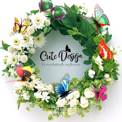 Teenitor 40 Pcs Butterfly Decorations Garden Decor, 5 Different Size PVC Waterproof Butterfly Garden Stakes, Yard Decorations Outdoor Garden Decor