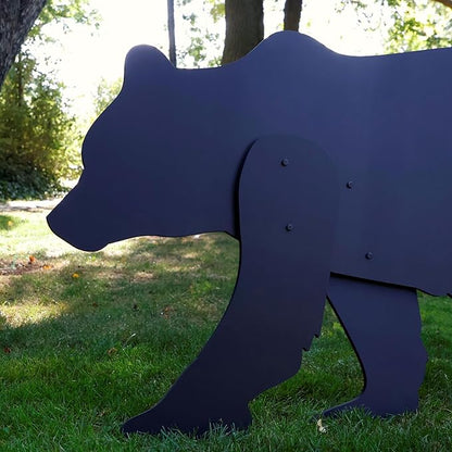 Black Bear Yard Art – All-Weather PVC Bear Family Garden Sculpture, Outdoor Wildlife Silhouette Decor for Lawn, Yard, Patio & Holiday Display (White)