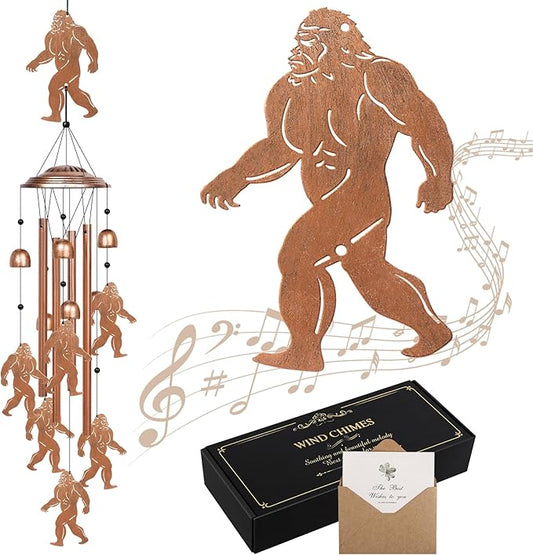 YHmall Big Foot Wind Chimes for Outside, 35" Big Foot Gifts for Women Men Mom Dad, Metal Windchimes Outdoors for Patio Yard Home Garden Decorations