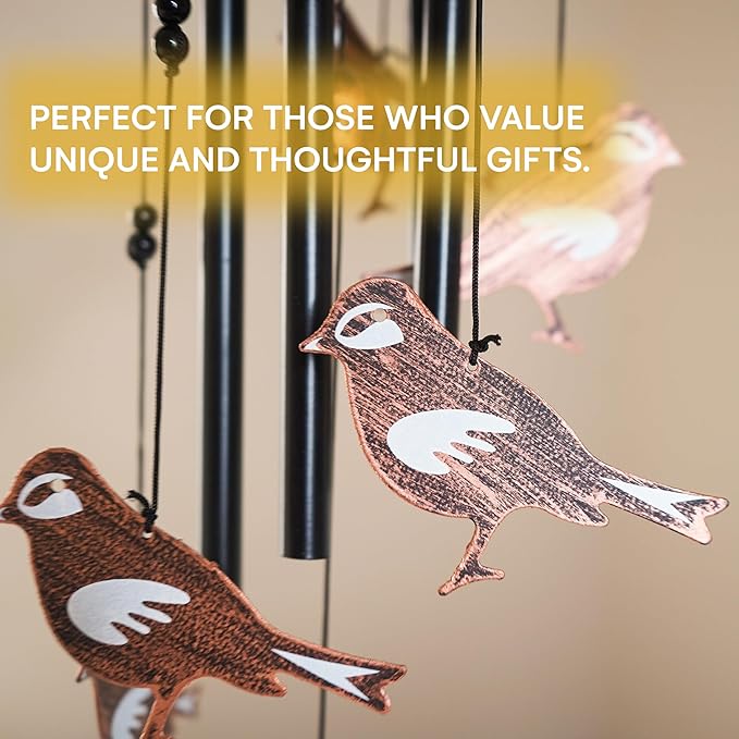 VP Home 32" H Soothing Songbirds Wind Chimes for Outside Unique Songbirds Soothing Windchimes Outdoor Decorations Garden Decor Songbirds Gift for Women, Mom, Grandma, Unisex