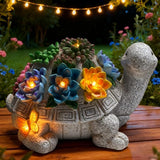 Solar Garden Outdoor Statues Turtle Figurine Lights - Yard Decorations for Patio,Balcony,Lawn Ornaments - Unique Housewarming and Birthdays Gifts for Mom Women