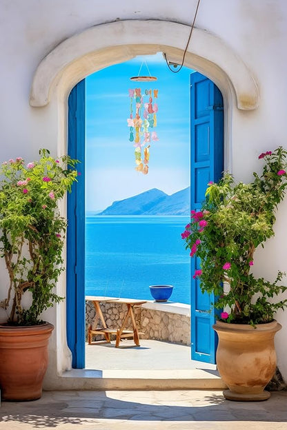 Capiz Shell Wind Chimes - Comfortable & Protective from Negative Energy - Soothing Sound & Aesthetic Appeal - Shell Wind Chimes Perfect for Garden & Porch, (Pastel)