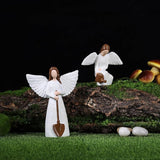 Garden Angel Statues of Set 2, Gardening Gifts for Women Figurines, Unique for Mom Sisters Grandma Friends, Gift to Celebrate Friendships