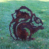 Corten Steel Squirrel Silhouette Rusting Yard Stake (Large)