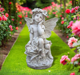 12.8 '' Outdoor Angel Statues for Garden - Fairy Garden Figurines, Lovely Flower Fairy Garden Decor, Ornaments for Patio, Yard, Lawn, Gifts for Mom, Grandma