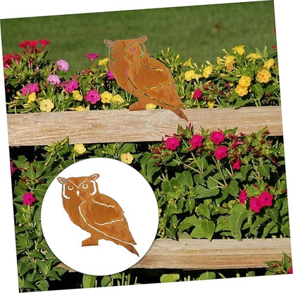 1Pc Owl Shaped Iron Garden Stake Decor Durable Outdoor Statue for Vibrant Courtyard Unique Owl Brighten Up Your Garden for Decor and Garden Art