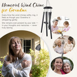 Memorial Gifts for Loss of Grandma, 25''Memorial Wind Chimes of Sympathy Gifts for Loss of Grandma,Condolence/Bereavement/Remembrance Gift,Windchimes in Memory,Funeral Decor for Garden Outside,Black