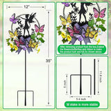 Solar Fairy Garden Decor, Silhouette Fairy with Butterflies Garden Stake,Waterproof for Outside,Walkway,Yard,Lawn,Patio