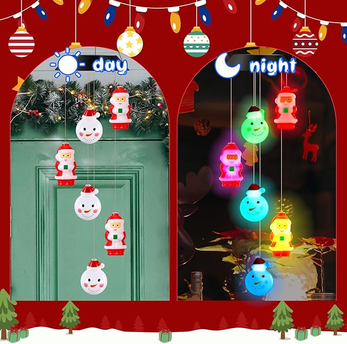GlikCeil Christmas Solar Wind Chimes 27.5Inch Christmas Decorations Outside Waterproof Hanging LED for Yard, Porch, Patio, Party, Color Changing Lights