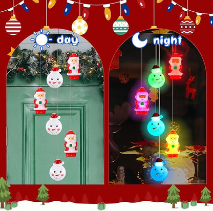 GlikCeil Christmas Solar Wind Chimes 27.5Inch Christmas Decorations Outside Waterproof Hanging LED for Yard, Porch, Patio, Party, Color Changing Lights