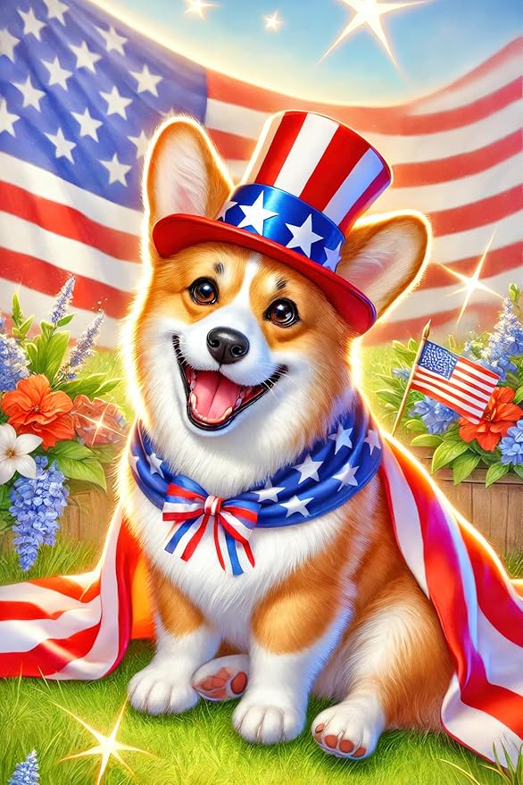 BlissYard Patriotic 4th of July Corgi Dog Garden Flag American Flag Welcome Small Yard Flag 12x18 Inch Double Sided Patriotic Dog Decor Outdoor Seasonal Decoration Independence Day Memorial Day