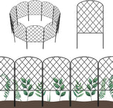 OUSHENG 19 Pack Decorative Garden Fence, Total 20ft(L) x 24in(H) Animal Barrier Border, Rustproof Metal Wire Section Edging Fencing Panel for Outdoor Patio Garden Yard, Arched