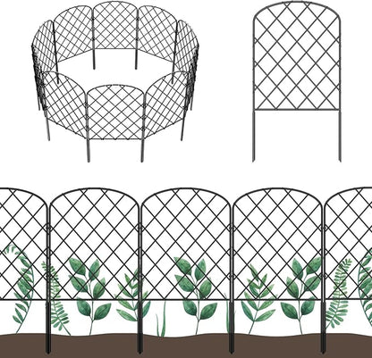 OUSHENG 25 Pack Decorative Garden Fence, Total 27ft(L) x 24in(H) Animal Barrier Border, Rustproof Metal Wire Section Edging Fencing Panel for Outdoor Patio Garden Yard, Arched
