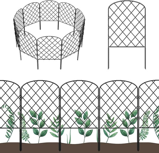 OUSHENG 25 Pack Decorative Garden Fence, Total 27ft(L) x 24in(H) Animal Barrier Border, Rustproof Metal Wire Section Edging Fencing Panel for Outdoor Patio Garden Yard, Arched