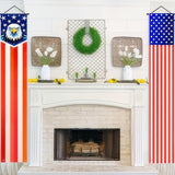 BlissYard 4th of July Decorations 2Pcs Patriotic Decor Door Banner American Flag Banner USA Independence Banners Hanging Porch Signs for Memorial Day Veterans Day Labor Days for Yard Indoor Outdoor Supplies