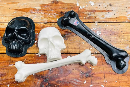 AUTUMN Skull and Bone Halloween Garden Decor Mold, Concrete Cement Mold, Skull and Bone for Garden Figure, DIY Outdoor Decor, Skull and Bone Statue for Garden