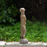 19.2 Inch Height,Outdoor Meerkat Sculpture Garden Decoration Standing Outdoor Sculpture, Weather-Resistant Resin, Brown