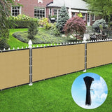 Houssity ZIP CABLE TIES and Beige 3' x 43' Balcony Deck Fence Privacy Screen Cover Panel Shade Cloth Fabric for Chain Link Fence Patio Pool Railing Porch Playground Dog Kennel Residence Commercial Use