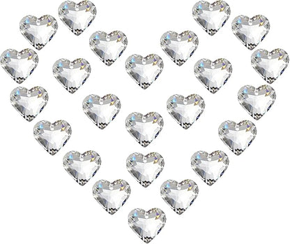 HDCRYSTALGIFTS 24pcs Crystal Heart Prisms Suncatchers 20mm Clear Glass Beads Rainbow Maker Sun Catchers Chandelier Crystals Drop Parts Glass Wedding Valentine's Day Decorations