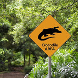 Crocodile Crossing Xing Sign Beware of Crocodile Metal Sign Ocean Animal Funny Warning Sign Crossing Zone Sign for Farm Yard Front Door Indoor Outdoor Street Sign 12x12in