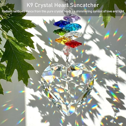 Rainbow Bridge Heart Suncatcher - Pet Memorial Gift for Loss of Dog or Cat, Crystal Remembrance Ornament, Sympathy Keepsake for Puppy Passing Away