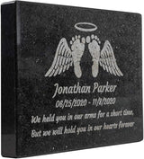 PlaqueMaker Black Granite Memorial Headstone Or Garden Memorial for Lost Infant or Child - Include You Personalized Text. Can be Used as a Sympathy Gift, Garden Stone or Grave Maker (8 x 4 x 1)
