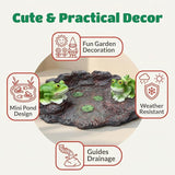 Frog Statue Splash Block Gutter Downspout Garden Decor, Larger Animals Gutter Downspout Splash Block Extensions Ornament Rain Concrete Resin Diverter Accessory, Outdoor Patio Decor Gift (13.8In)