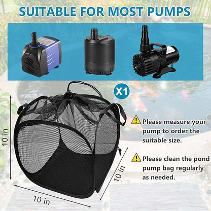 1Pcs Pop Up Pond Filter Bag 10inch Stainless Steel Wire Water Pump Barrier Box Cover Anti-Clogging Sturdy Metal Frame Mesh Media Basket for Water Filter Pump Aquarium Swimming Pool Outdoor Fish Pond