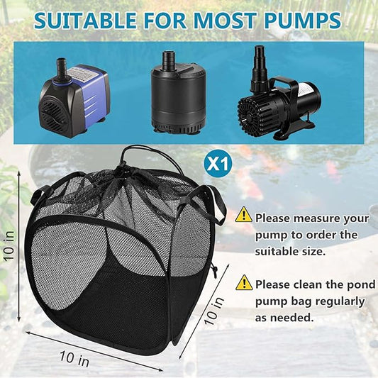 1Pcs Pop Up Pond Filter Bag 10inch Stainless Steel Wire Water Pump Barrier Box Cover Anti-Clogging Sturdy Metal Frame Mesh Media Basket for Water Filter Pump Aquarium Swimming Pool Outdoor Fish Pond