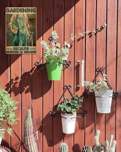 Funny Garden Metal Sign for Decor, GARDENING Vintage Backyard Porch Yard Garden Decor Outdoor, Gardening Gift for Woman, Wife, Mama, Grandma 8x12"
