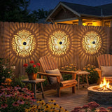 2 Pack Solar Fence Lights Metal Solar Powered Outdoor Wall Deck Step Lights Butterfly Mandala Theme Waterproof Fence Light for Garden Post Patio Backyard Yard Decor, Gardening Gifts for Women Mom