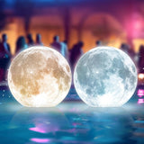 TIALLY Full Moon Floating Pool Lights Solar Powered - 14" Inflatable PVC Light Up Pool Balls for Swimming Pool, Solar Pool Lights that Float, Pool Owners (2 Pack)