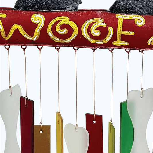 Blue Handworks Glass Wind Chime, Angus Scottie Dog