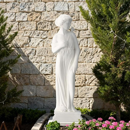 EROMMY Outdoor Garden Statue, 31.5-Inch Greek Nymph Sculpture in Roman Style, Elegant Goddess Figurine for Patio, Yard, Lawn & Porch Decor Ivory