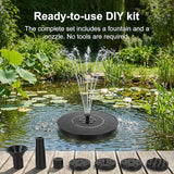 Solar Fountain for Bird Bath with Lights, Solar Bird Bath Fountains with 7 Nozzles, Outdoor Solars Water Fountain Pump for Birds Baths, Garden, Pool, Pond